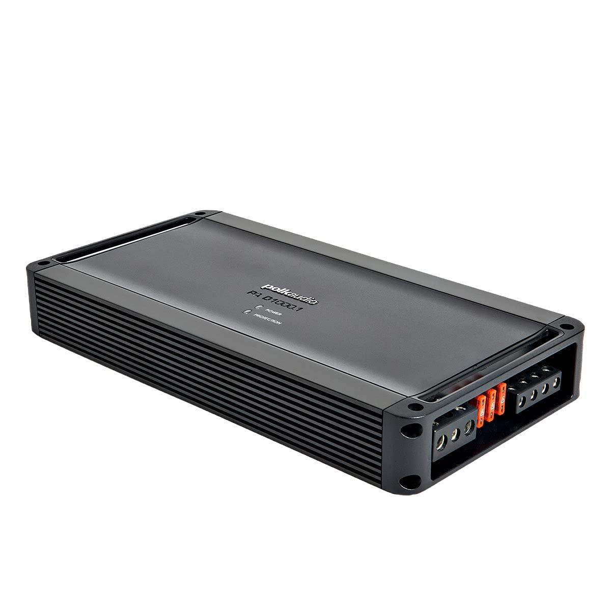 Polk Audio Polk Audio PA D1000.1 Class D MOSFET Monoblock Mobile Audio Amplifier; 500 Watts RMS @ 4 ohms, 800 Watts RMS @ 2 ohms and 1200 Watts RMS @ 1 ohm; Remote Subwoofer Level Control