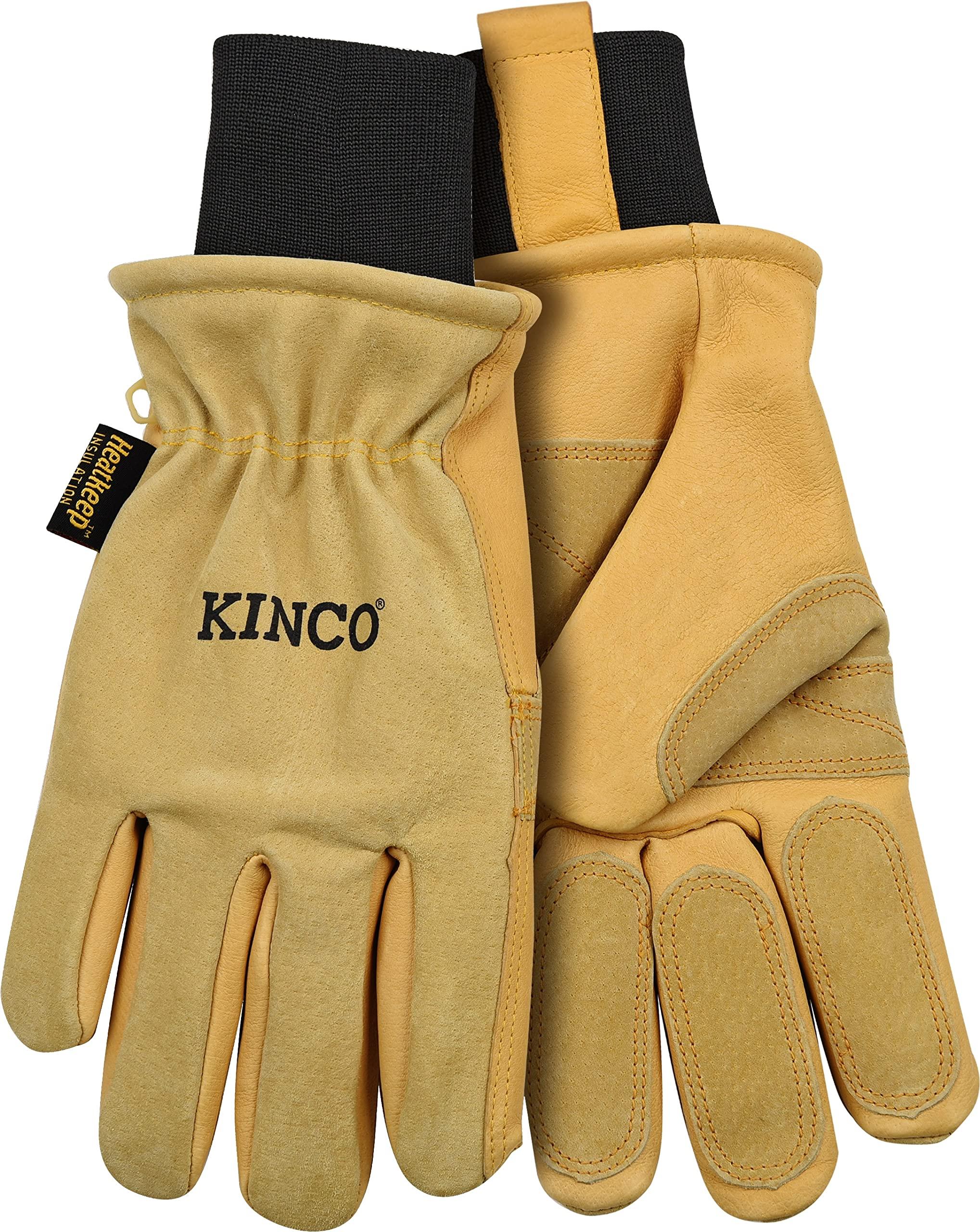 Kinco Kinco, 901-S Men\'s Pigskin Leather Ski Glove, HeatKeep Thermal Lining, Draylon Thread, Small, Golden, with Nikwax Waterproof Wax