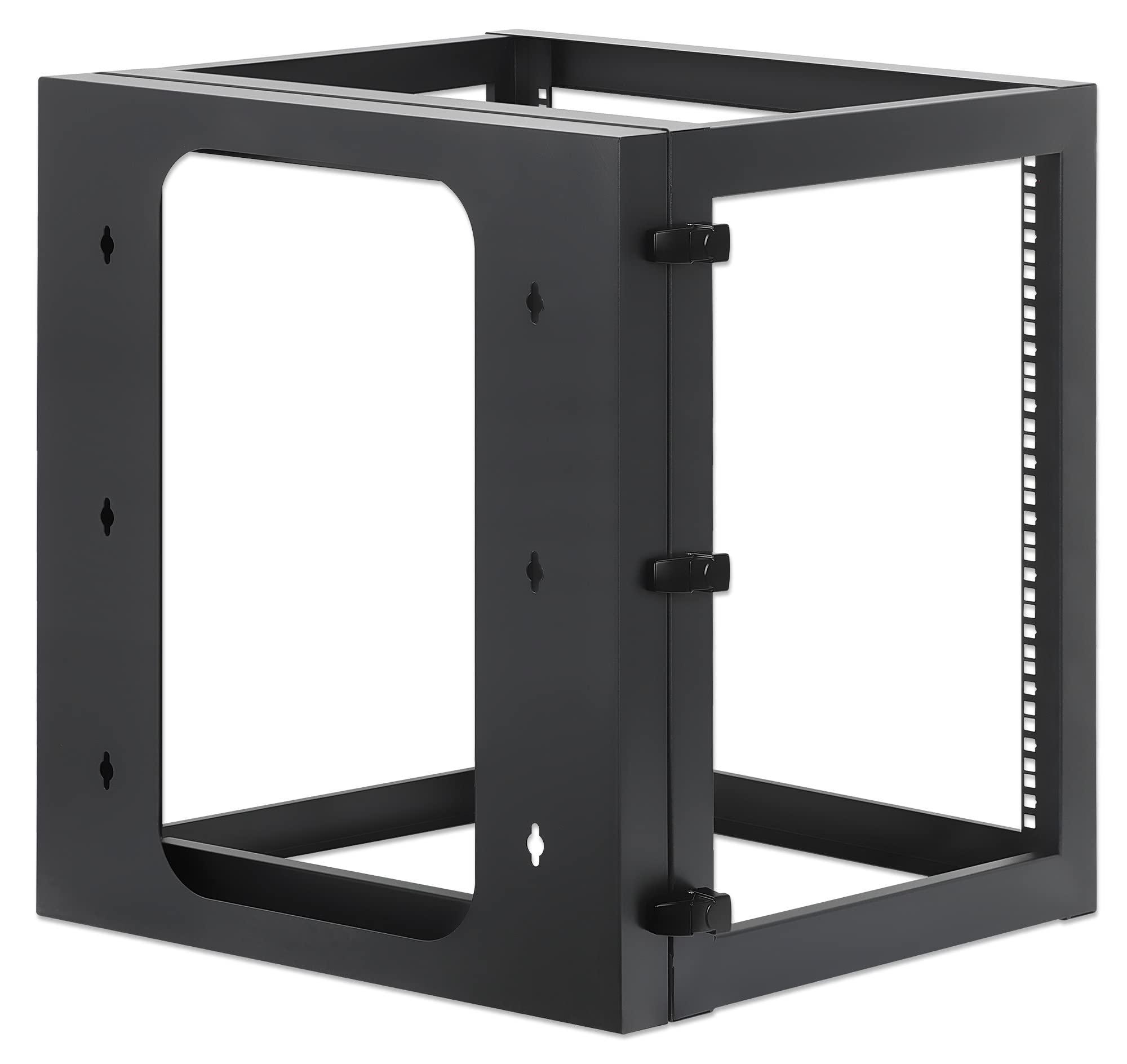 Intellinet Intellinet 12U 19" 4 Post Open Frame Wall Mount Rack - 180 Degree Gate Swing, Pre-Assembled, Antistatic Powder Coated Steel for IT Network Equipment & AV Devices 3 Yr Mfg Warranty 716055