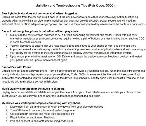 Bovee Bovee 1000 - Wireless Music Interface Adaptor Compatible with Audi, Mercedes, and Volkswagen car kit with 30 pin iPod Connector - Compatible with iPhone and Android