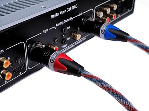 BETTERCABLES.COM Better Cables BETTERCABLES.COM Silver Serpent Patriot Edition Balanced XLR Audiophile Audio Cables (Pair - 2 Cables) - High-End, High-Performance, Silver/Copper Hybrid, Low-Capacitance - 10 Feet