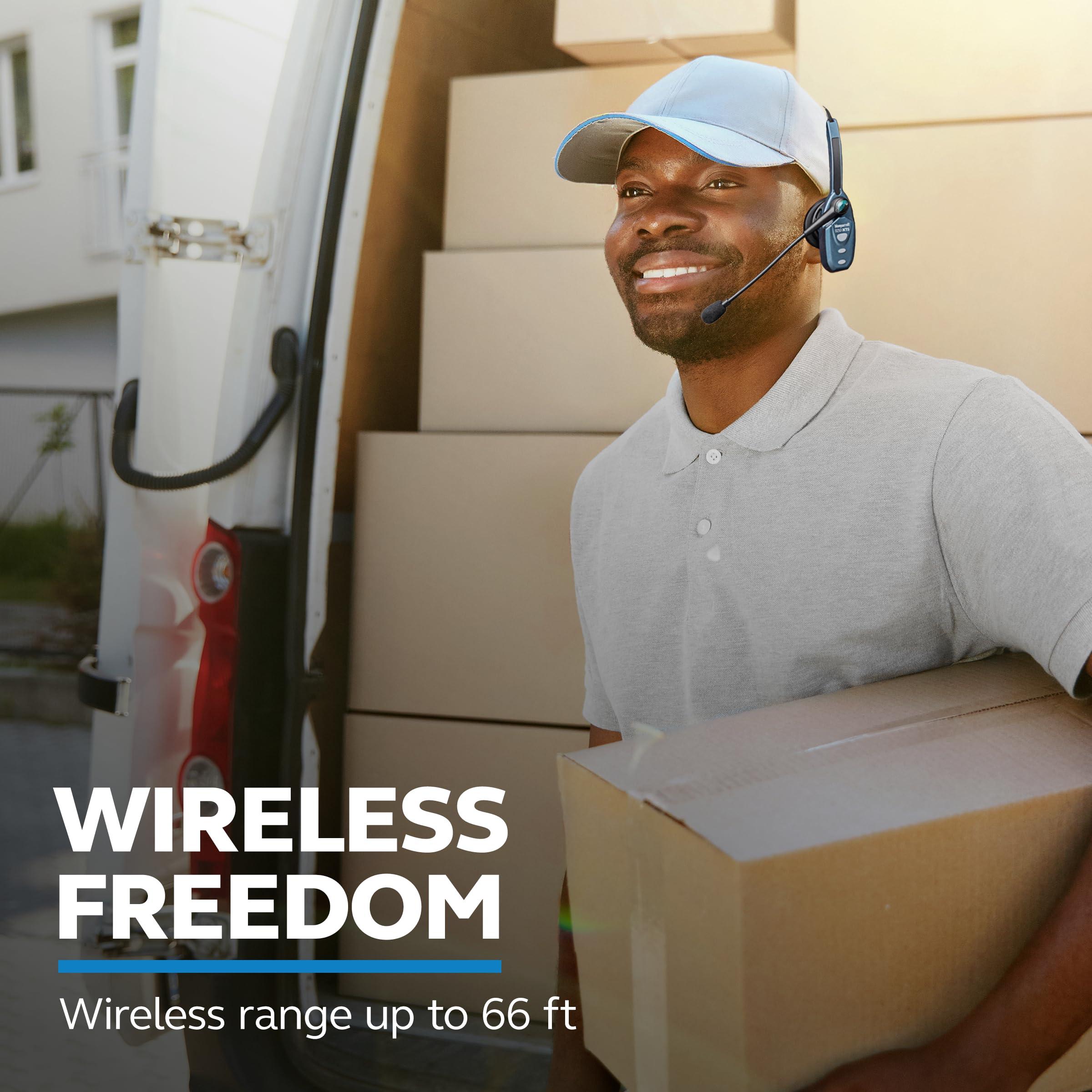 BlueParrott BlueParrott B250-XTS Mono Bluetooth Wireless Headphones 91% Noise Canceling Over Head Trucker Headset with Mic, Lightweight Design with Adjustable Headband, 20 hrs. Talk Time, Blue