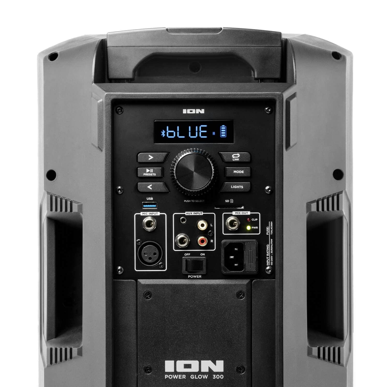 Ion Ion IPA118A Power Glow 300 Bluetooth 300 Watt Portable Speaker System (Black)