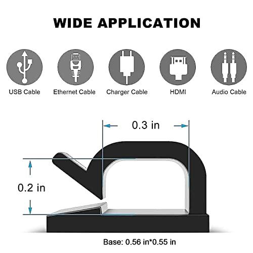 TidyHelper Cable Clips (120 PCS), 50 PCS White Cable Clips Adhesive & 50 PCS Adhesive Cable Clips Black & 20 PCS Wire Clips with Nail, Cord Clips Wire Holders for The Wall, Under Table Cable Management Clips
