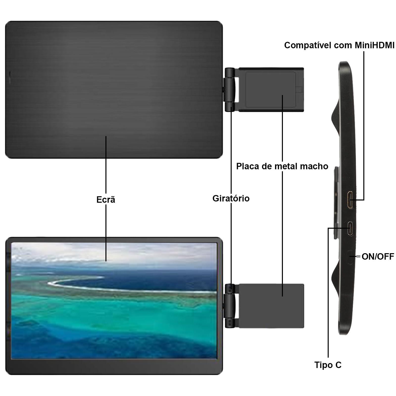 Anvazise Anvazise Laptop Monitor Extender, 11.6/14.1 inch Portable Monitor Dual Screen External Second Monitor 19201080 FHD IPS,USB-C/HDMI,Plug and Play,for Laptop Notebook (11.6 inch)