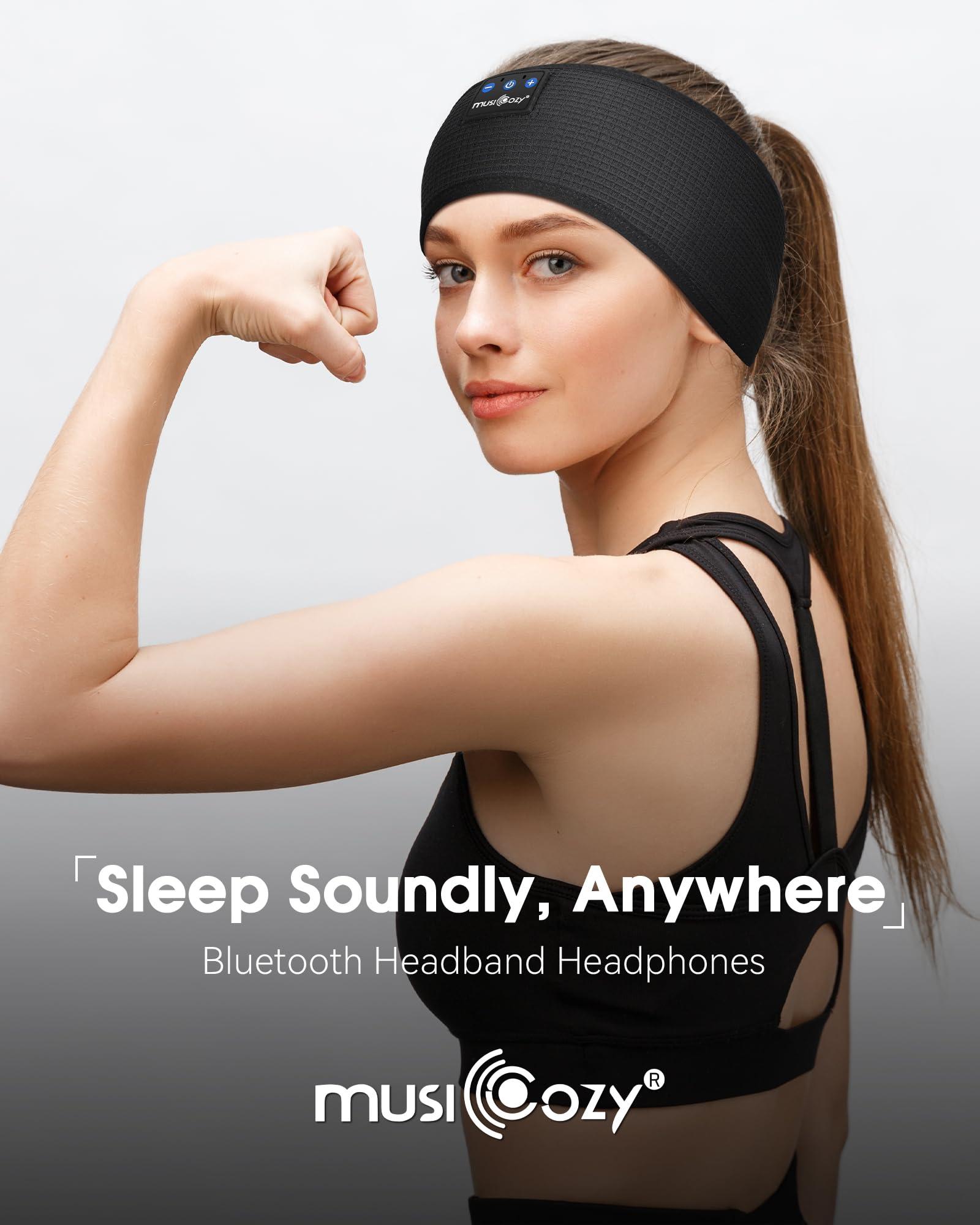 MUSICOZY MUSICOZY Sleep Headphones Bluetooth Headband, Sleep Mask With Bluetooth Sleep Headphones, Sports Sleeping Headphones Sleep Earbuds with Ultra-Thin HD Stereo Speakers Perfect for Insomnia Workout, Jogg