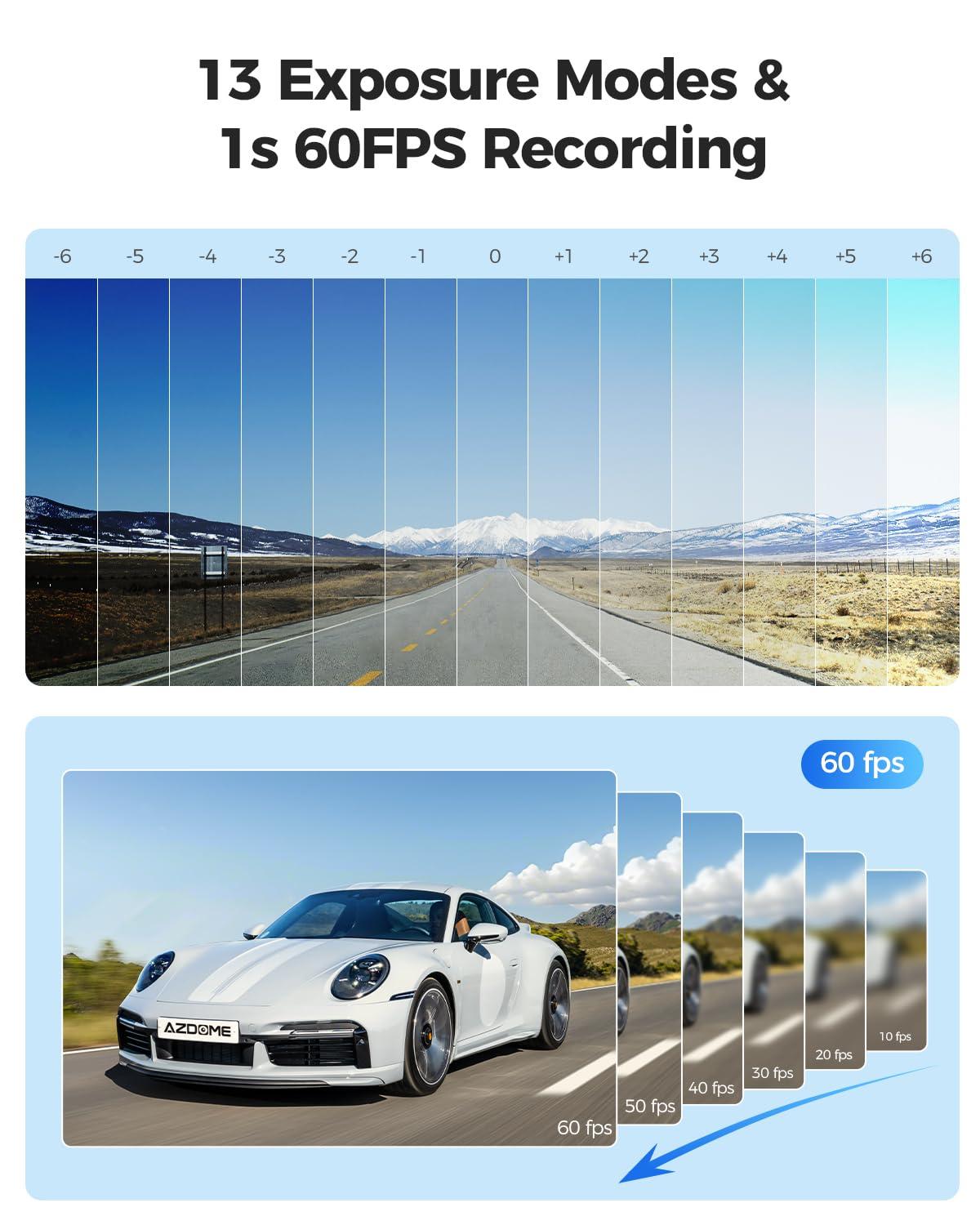 AZDOME AZDOME WiFi 4K Dash Cam Front and Rear with Mirror Mount Holder Kit