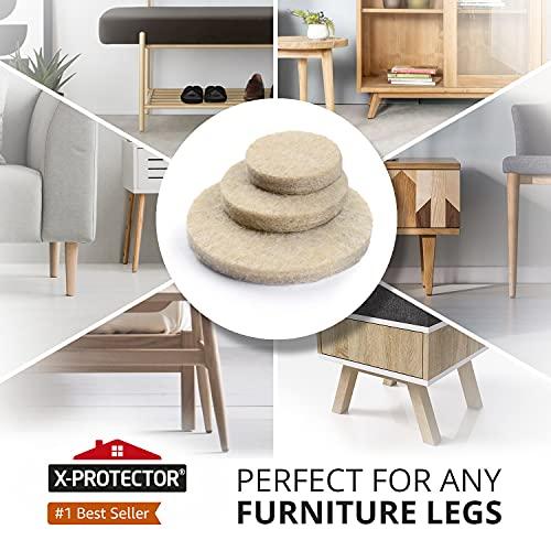 X-Protector Felt Furniture Pads X-PROTECTOR 181 PCS Premium Furniture Pads - Felt Pads Furniture Feet Best Wood Floor Protectors - Protect Your Hardwood & Laminate Flooring!