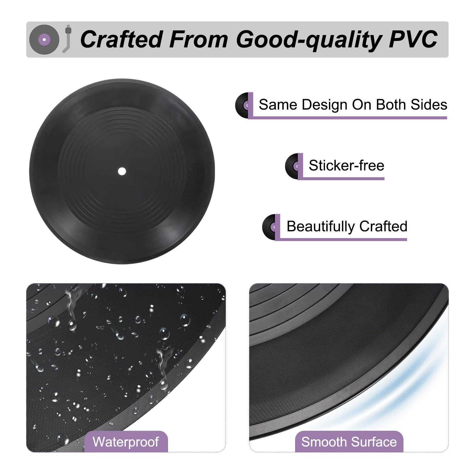 uxcell uxcell 6Pcs Blank Vinyl Records 10 Inch Fake Record Vintage Decoration, PVC Plain Faux Blank Vinyl Records, Retro Vinyl Records for Home Studio Room Wall Aesthetic