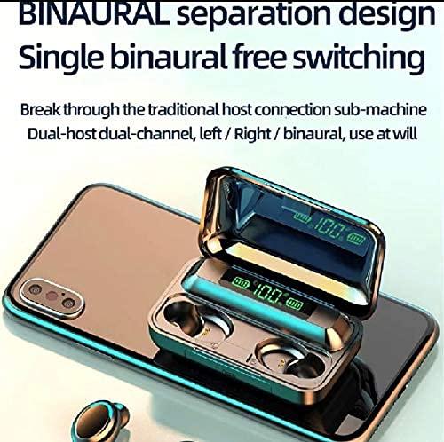 JSQUAR3D F9 True Wireless Earbud with Power Bank with Bluetooth Version 5. 1 Earbuds Portable case Charging, Sport Design, Built in Microphone (Black)