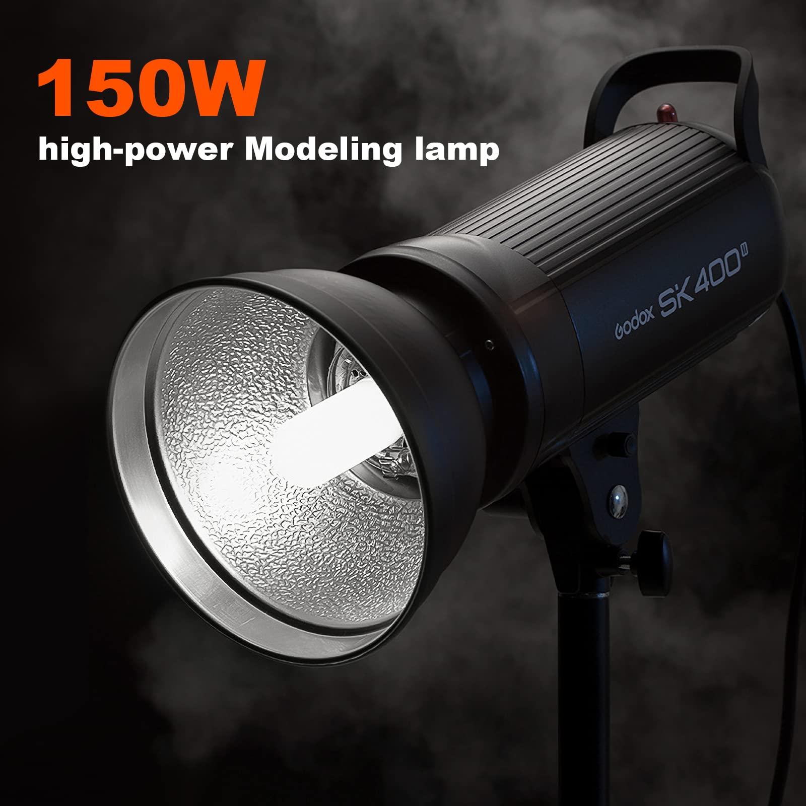 GODOX Godox SK400II 400W Studio Strobe Flash 2Pack Kit 2.4G Wireless X System Bowens Mount 5600200K with Standard Reflector,BD-04,Softbox,Light Stand,for Photography