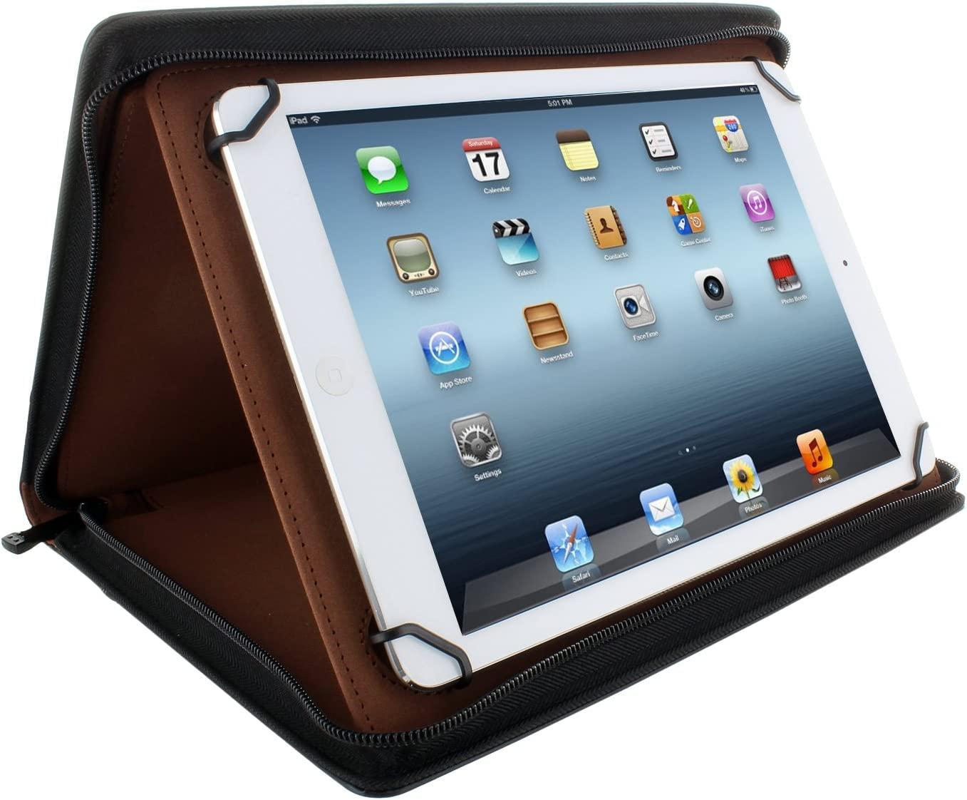 KHOMO KHOMO Universal Tablet Padfolio Zippered Case for iPad Pro 12.9 Inch - Black - Compatible with All Versions of iPad Pro 12.9 inches (KHO-1700)