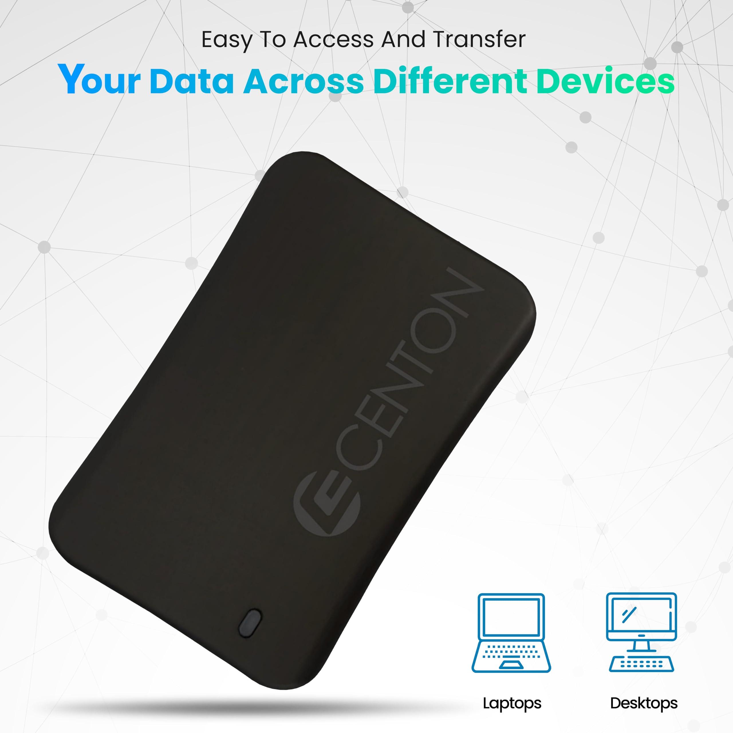 Centon Centon External SSD (Black), USB-C 3.2 Gen 2, 1000GB