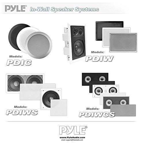 Pyle Two Way Stereo Sound Speaker - Dual Professional Audio Speakers System - In Wall / In Ceiling White Mount Flush, 6.5" Midbass, 1/2 Inch Polymer Tweeter - Indoor Home Theater - Pyle PDIW65 (Pair)