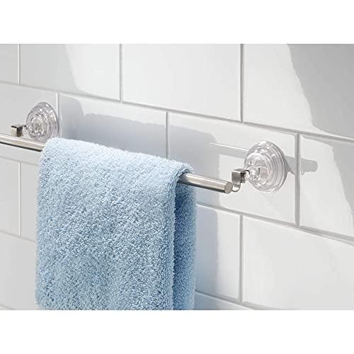 iDesign iDesign Reo Metal Power Lock Suction Towel Bar Rack for Bathroom, Kitchen Use, 1.75" x 17.5" x 3.25"