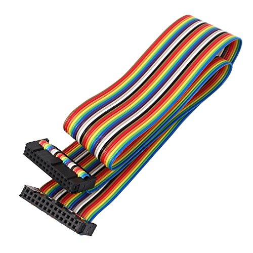 uxcell uxcell 50cm 26 Pin 26 Way F/F Connector IDC Flat Rainbow Ribbon Cable 2pcs