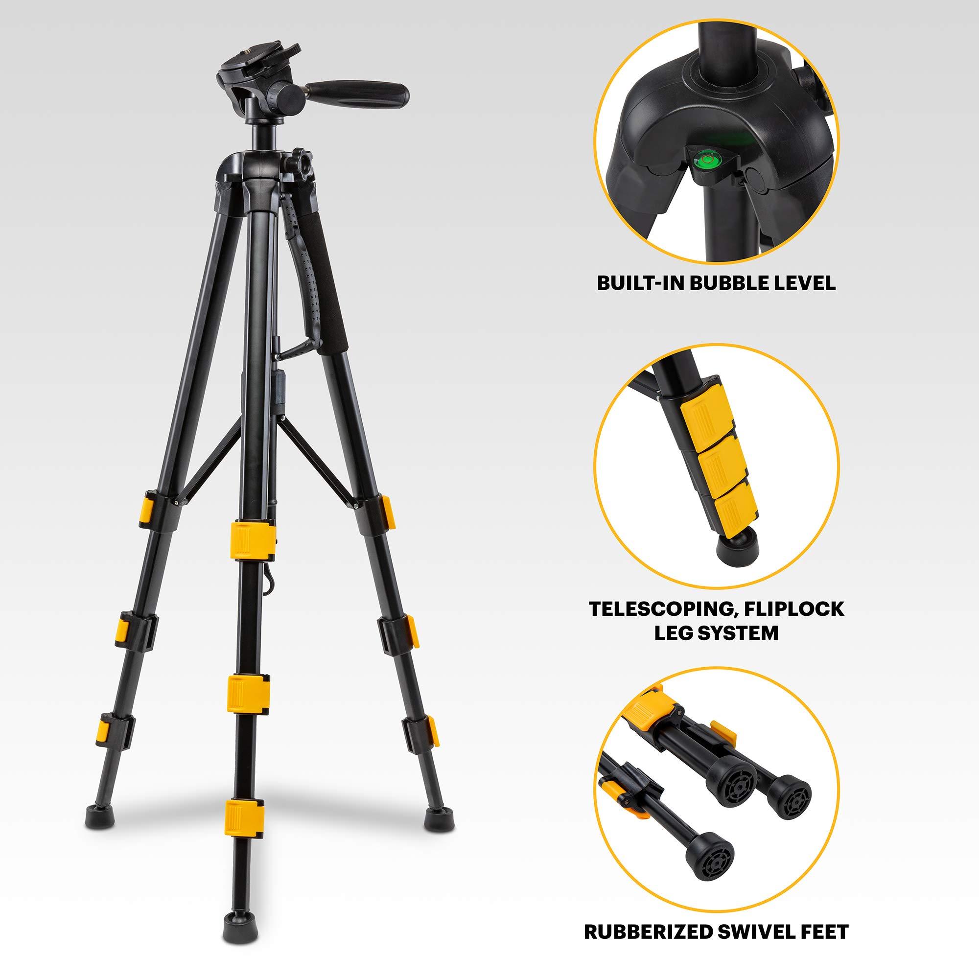 KODAK KODAK PhotoGear 2-in-1 Tripod & Monopod | Lightweight 70" 4-Section Flip-Lock Aluminum | Converts to 64.5" Monopod | QuickRelease Plates, 3-Way Swivel Head, Bubble Level | BONUS E-Guide & Case