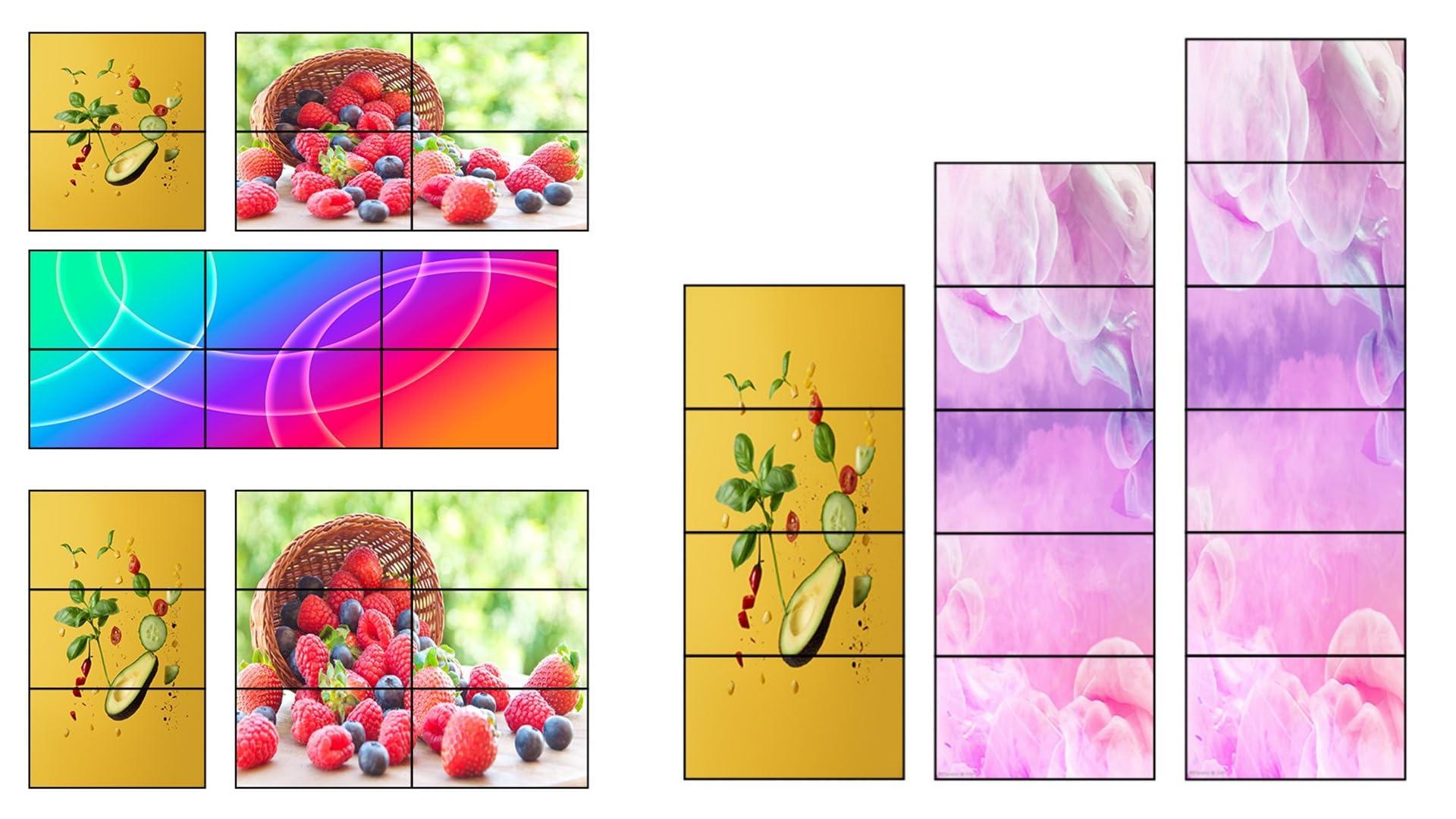 XYKJOBC 2x3 HDMI Video Wall Controller DVI TV Wall Processor with Audio 1080P 60Hz 2x3 2x2 2x1 1x2 3x2 TV Wall 6 Screen Video Wall Stitching Processor TV Splicing Box 180 Degree Rotate