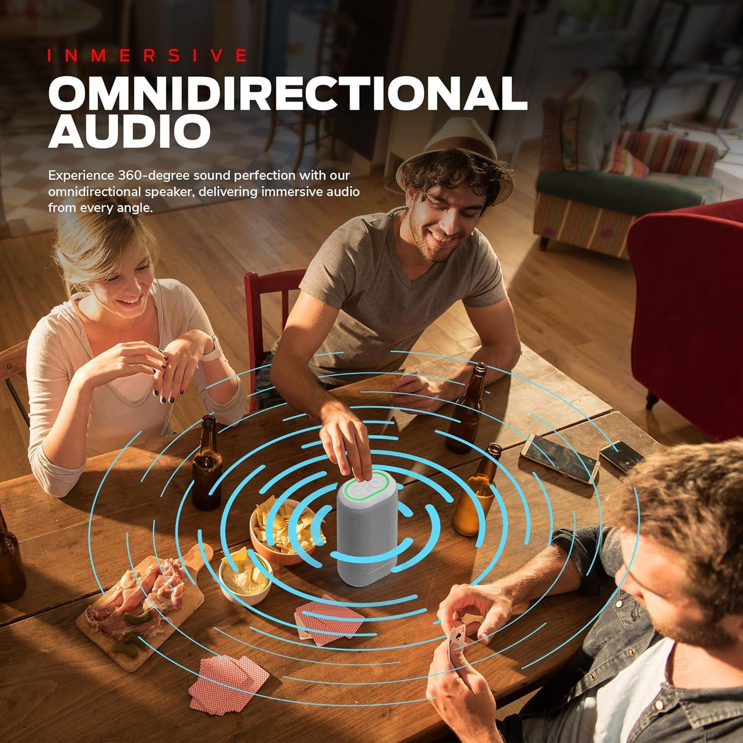 Monster Monster DNA Max Portable Bluetooth Speaker, Loud Speaker with 360 Bass Sound and 10W Wireless Charging Pad, IP67 Waterproof - Indoor and Outdoor Use