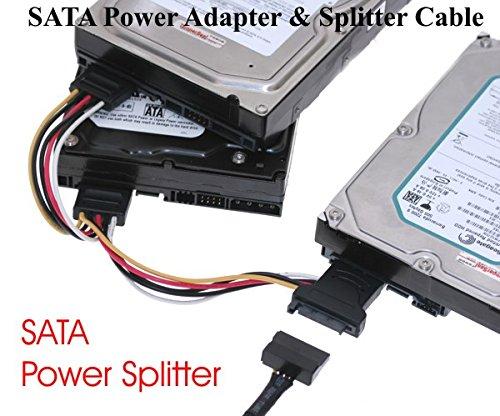 Coolgear Coolgear SATA Power Y Cable 15-Pin SATA Power SATA Splitter Power Cable