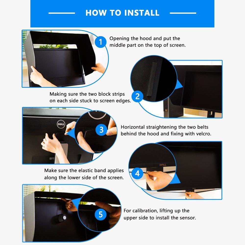 iLooker iLooker-27S 27 inch Ultr-Slim Frame LCD LED Video Monitor Hood Sunshade Sunhood for Dell HP Viewsonic Philips Samsung LG EIZO NEC ASUS ACER BENQ AOC Lenovo, Fits Monitor Frame Width 610-630mm