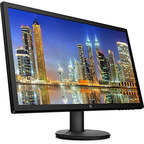 HP HP V24 24 inch TN Full HD 1920 x 1080 LED Backlit LCD Monitor 2-Pack Bundle with HDMI and VGA ports, AMD FreeSync, 75Hz Refresh Rate, Low Blue Light and Desk Mount Clamp Dual Monitor Stand