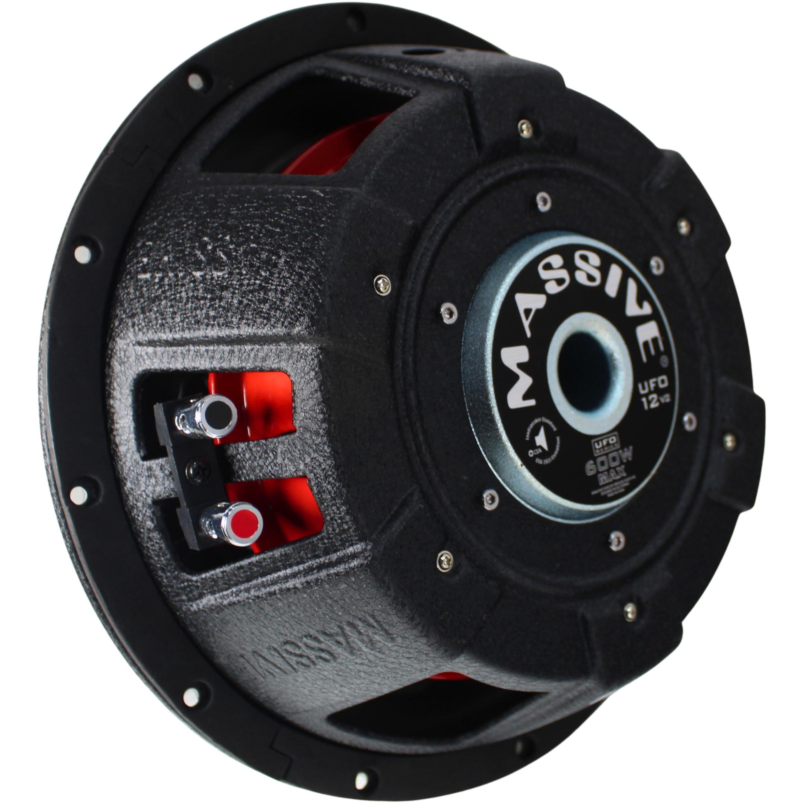 Massive Audio Massive Audio 12" 300W RMS 4-Ohm DVC Shallow Subwoofer UFO Series / UFO12V2