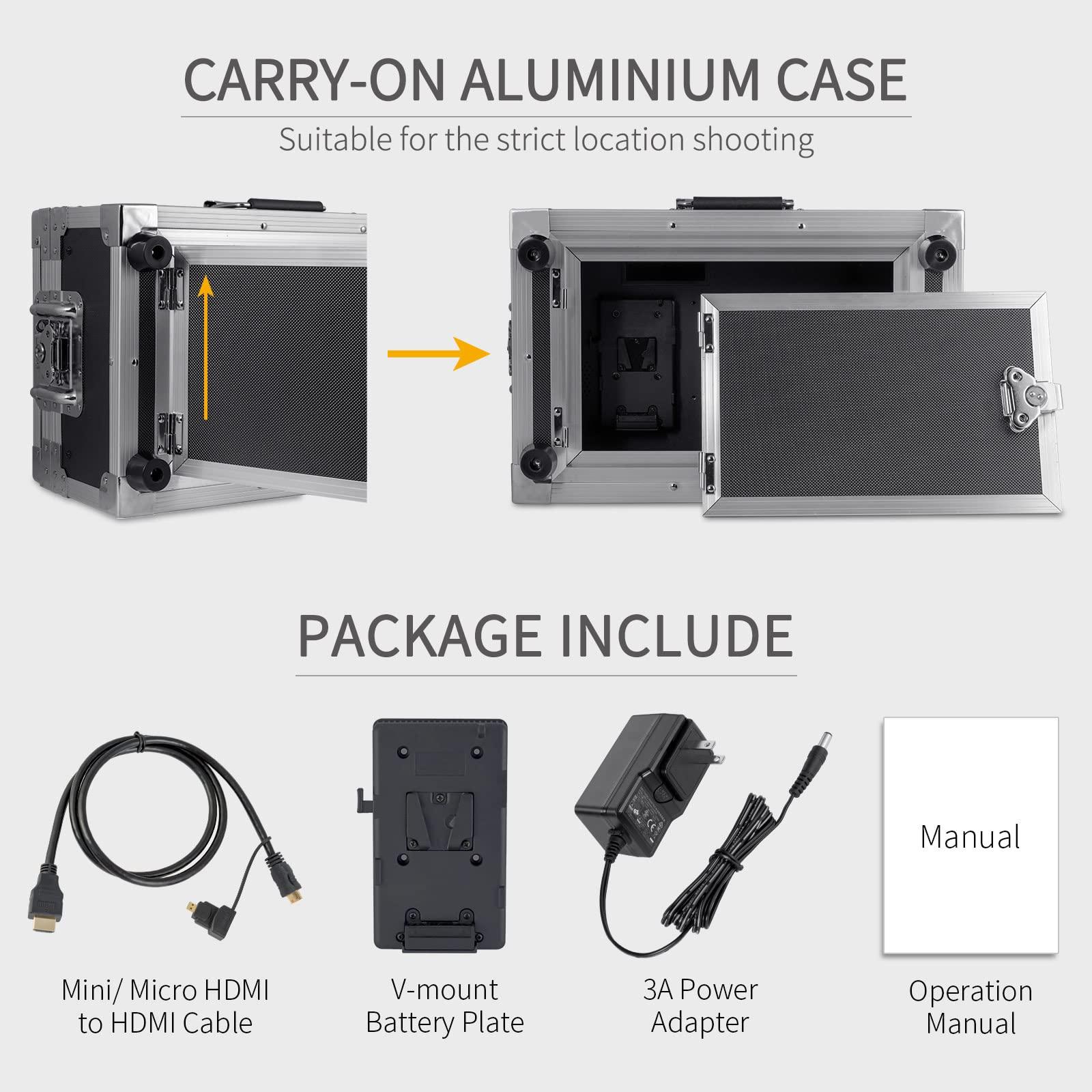 SEETEC SEETEC ATEM156-CO 15.6 Inch Live Streaming Carry-on Broadcast Director Monitor with 4 HDMI Input Output Quad Split Display for ATEM Mini Video Switcher Mixer Pro Studio Television Production