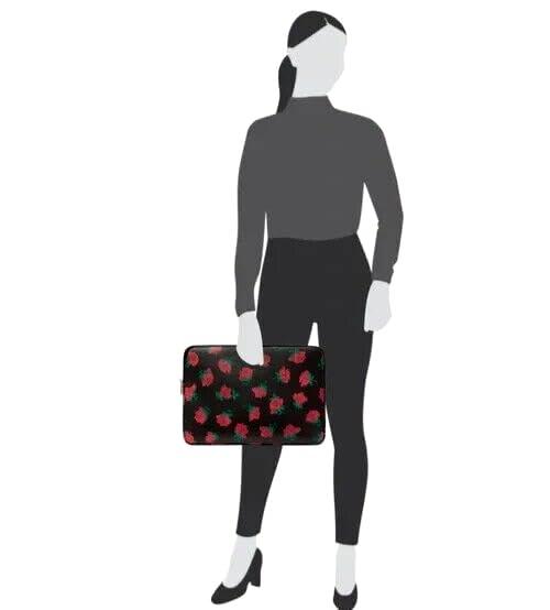 kate spade new york Kate Spade NY Madison Laptop Sleeve Bag Black Printed Rose Toss