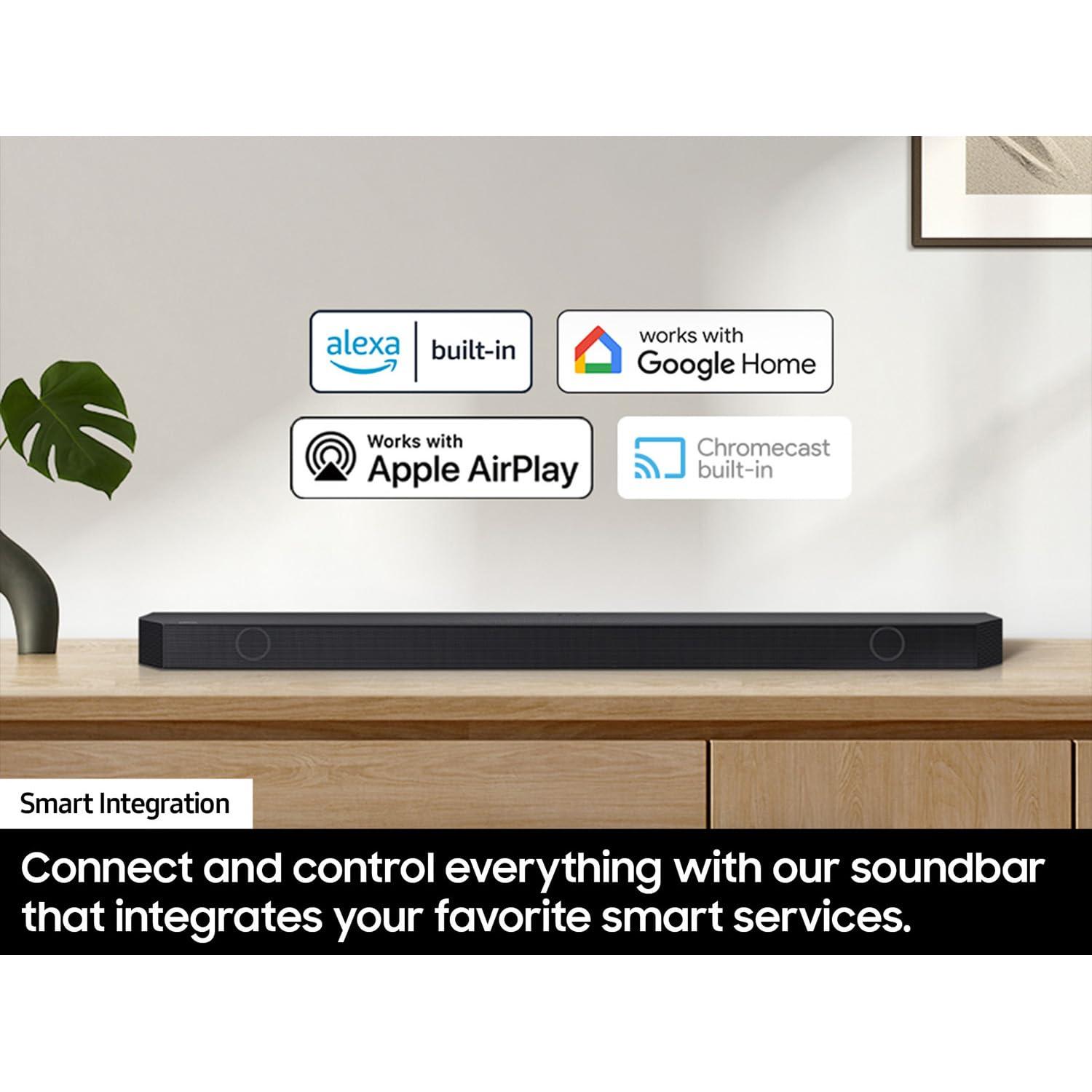 SAMSUNG SAMSUNG HW-Q990D Q-Series 11.1.4 ch. Wireless Dolby Soundbar with Q-Symphony (2024) (Renewed) Bundle with 2 Year Enhanced Protection Pack