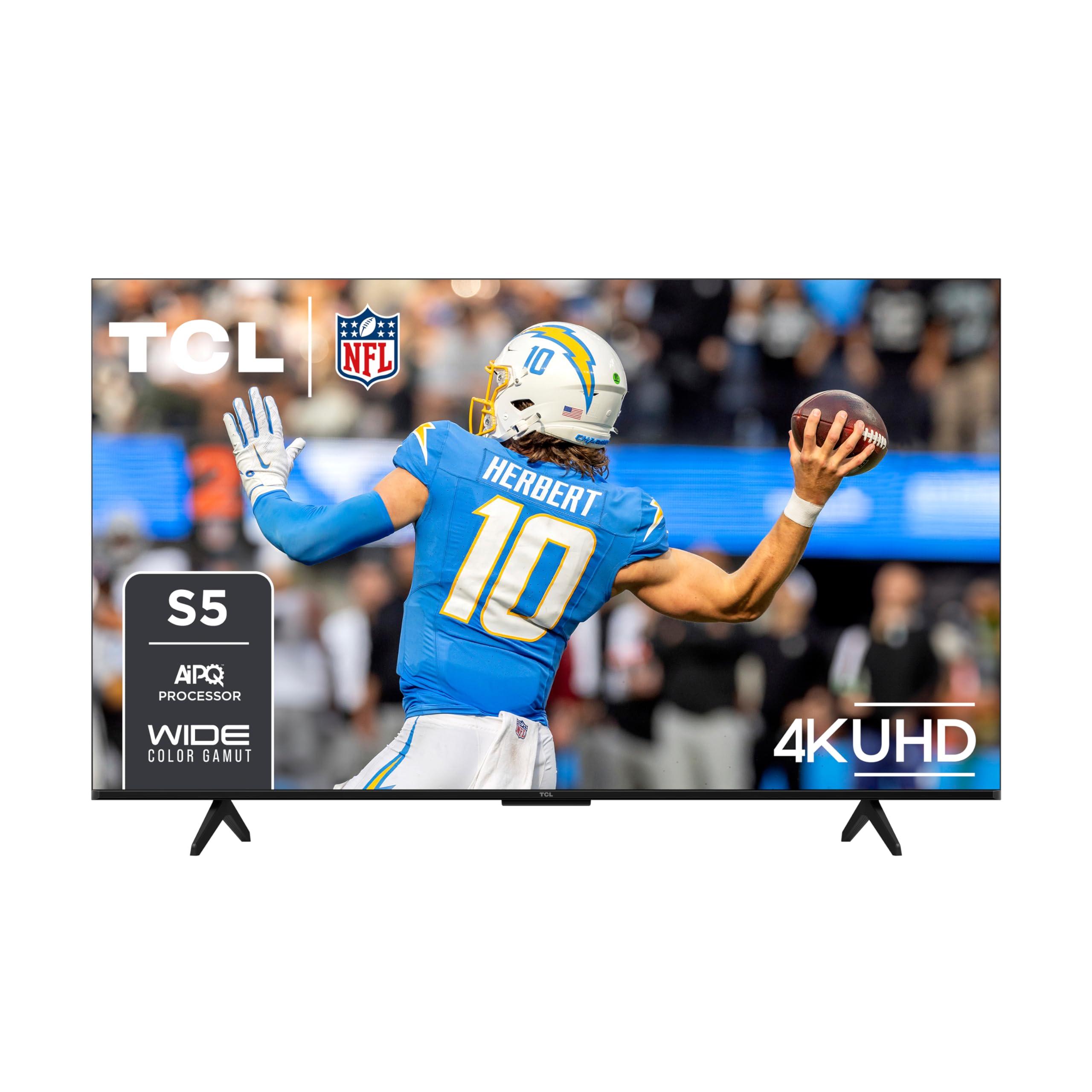 TCL TCL 50-Inch Class S5 4K UHD LED Smart TV with Google TV (50S551G, 2024 Model), Google Assistant Built-in with Voice Remote, Compatible with Alexa, Streaming Television