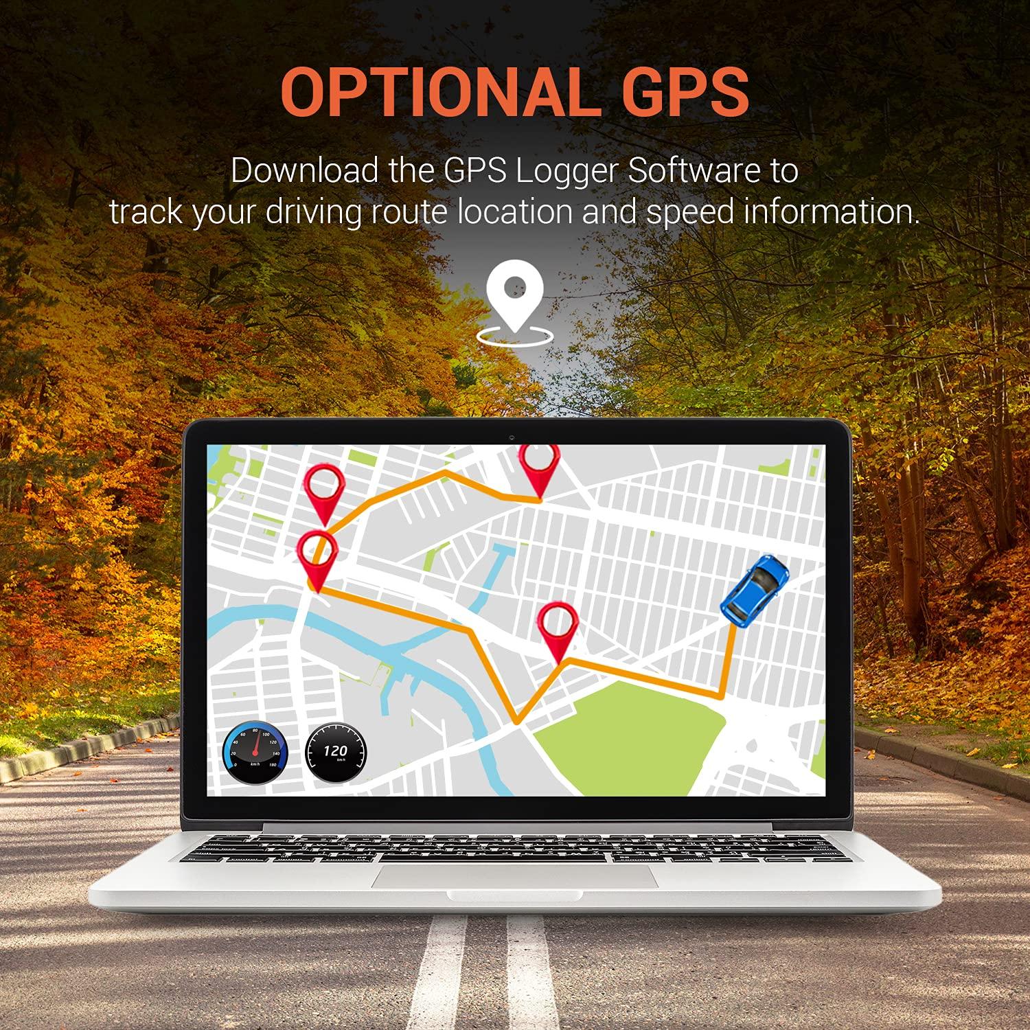 RexingUSA RexingUSA V1P 4K Dual Channel Dash Cam 4K+1080p w/Wi-Fi, 2.4 LCD, 170 Wide Angle, Rear Camera, Supercapacitor, G-Sensor, WDR, Loop Recording, Mobile App