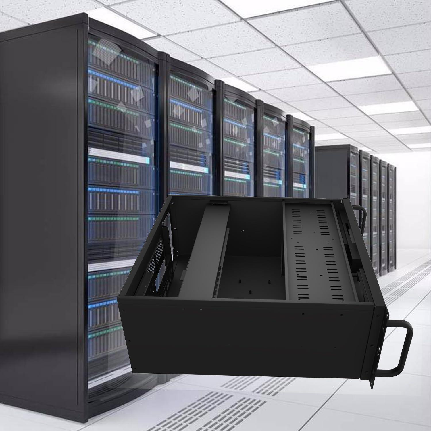 GPERHUAN 4U Server Cabinet Case,4U Server Chassis Rackmount Server Case 7 x PCI Slot Rackmount 4U Server Chassis Lockable with Key