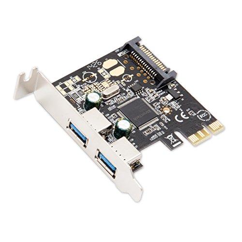 Syba Syba SD-PEX20158 PCI Express Card x1 with USB 3.0 Type A 2 Ports Super Speed and 15-Pin Power Connector Eltron Chipset