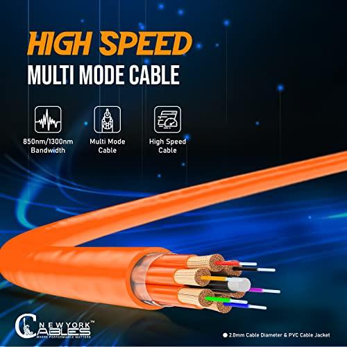 NewYork Cables NewYork Cables Fiber Patch Cable | SC to SC Multimode Duplex OM2 50/125 Jumper Cord | 5M (16.4ft) 10gb Fiber Optic Cable (Orange)