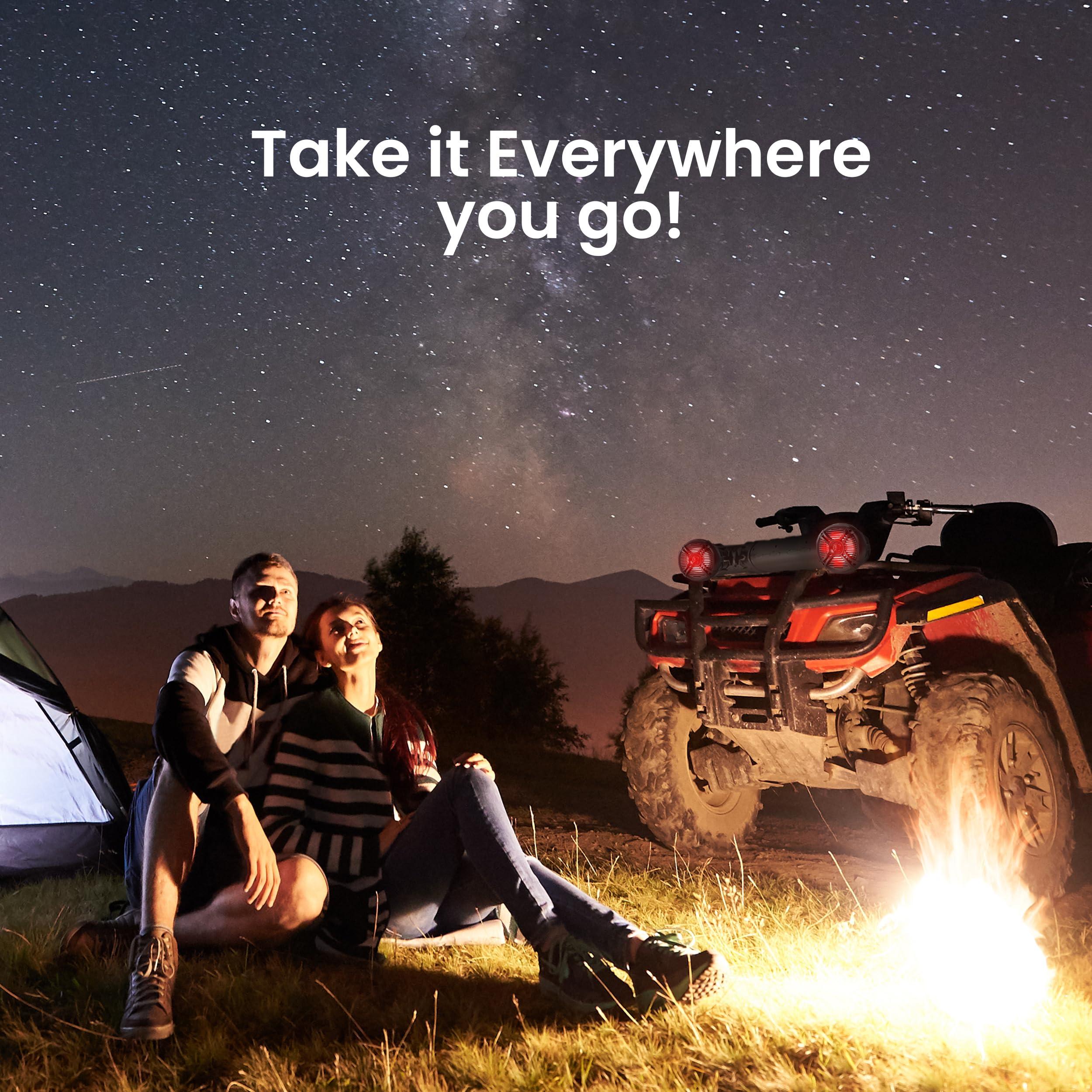 Pyle Pyle Marine ATV Powered Speakers - 4.0 Wireless Bluetooth, 1000Watt, Color Changing LED Lights, IP44 Waterproof, 8 Dual Audio Sound System for UTV, Golf Carts, Jetski and Snowmobile - PLATV85BT.5