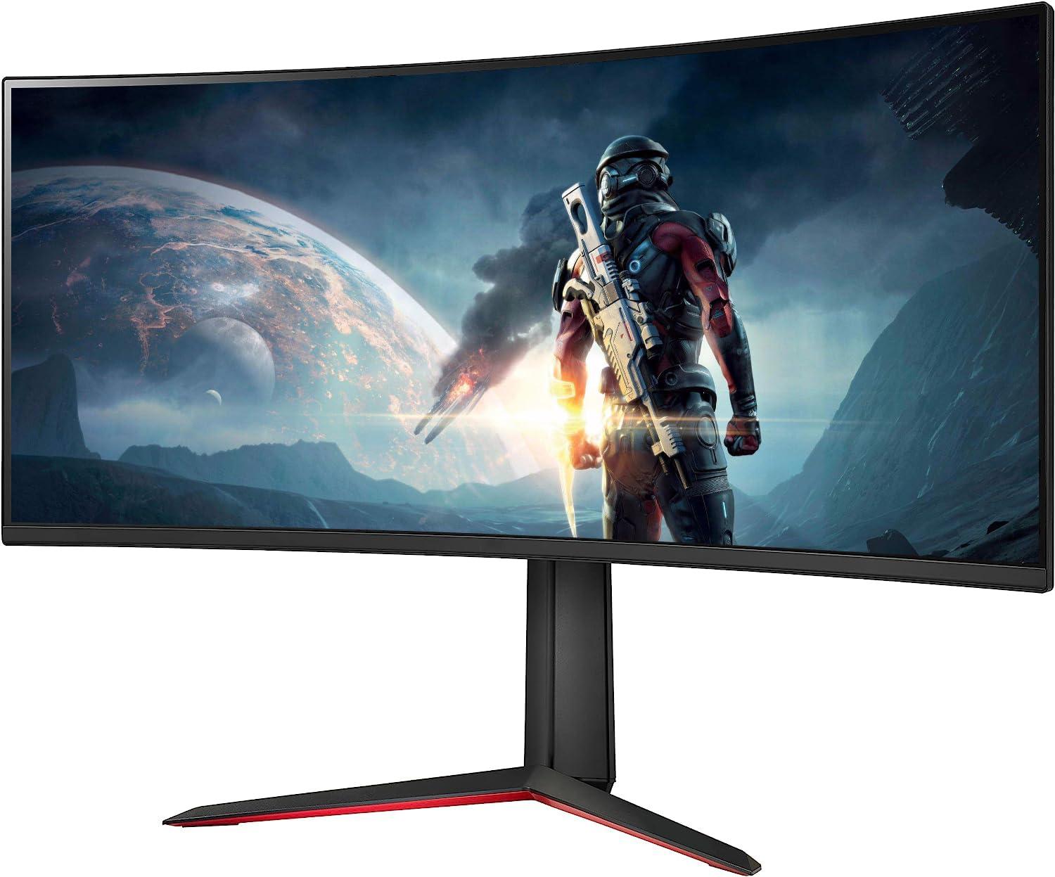 LG LG 34GP63A-B Ultragear 34" Curved QHD (3440 x 1440) HDR 10 160Hz Gaming Monitor, Tilt/Height Adjustable Stand, Display Port and HDMI, AMD FreeSync Premium, Black, WEPGPY