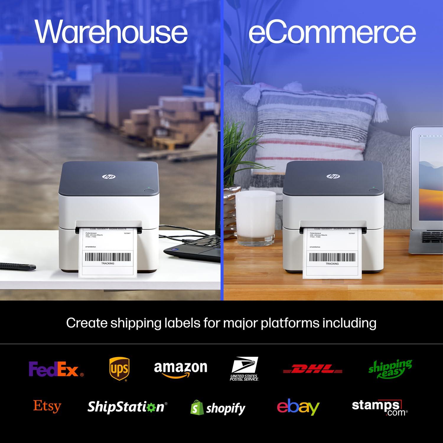 HP HP Direct Thermal Label Printer with Ethernet Connection Industrial-Grade, Easy-to-Use, & High-Speed Shipping Label Printer (300 DPI)