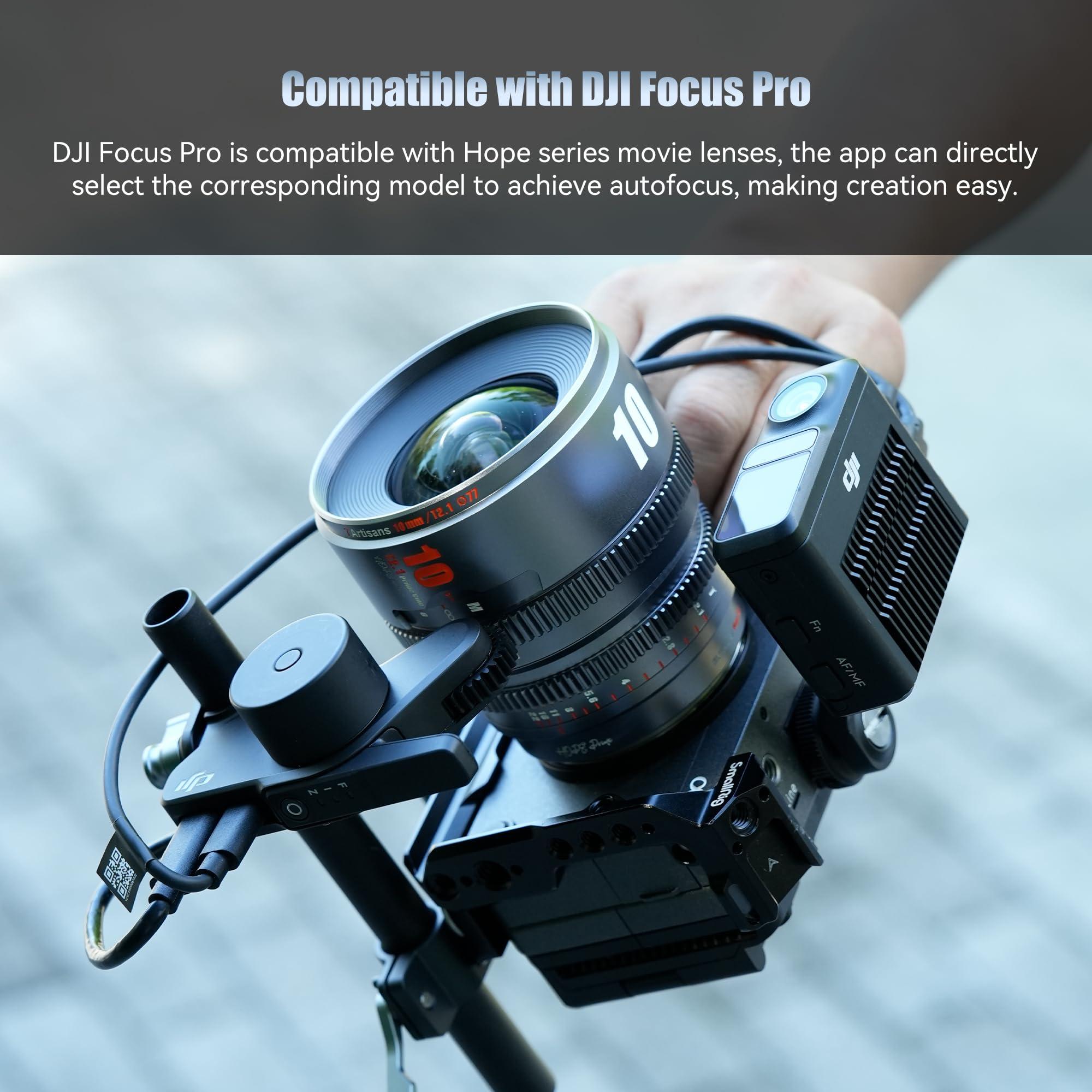 7artisans 7artisans 10mm T2.1 Hope Series Professional Cine Lens S35 Frame Mirrorless Cameras Lens Compatible for Macro 4/3 Mount,MFT Mount/LUMIX GH5LL/LUMIX GH5S/Z CAM/LUMIX GH6/BMPCC4K/DC-BGH1(Black)