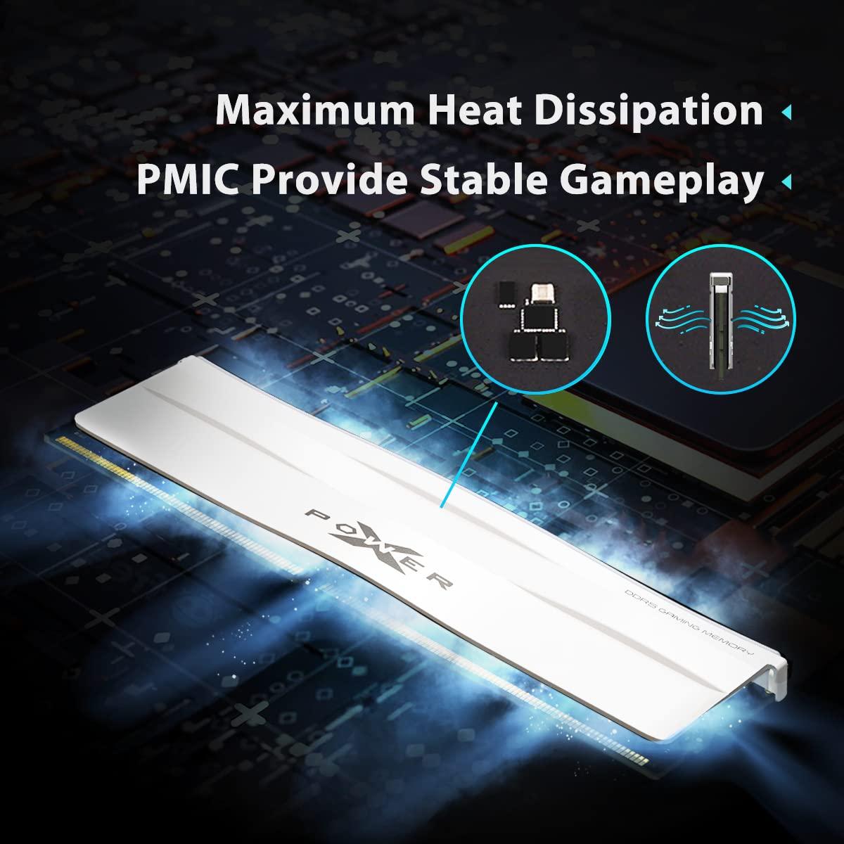 SP Silicon Power Silicon Power DDR5 32GB (2x16GB) Zenith 6000MT/s (PC5-48000) 288-pin CL30 1.35V UDIMM Desktop Memory Module RAM SP032GXLWU60AFDG White