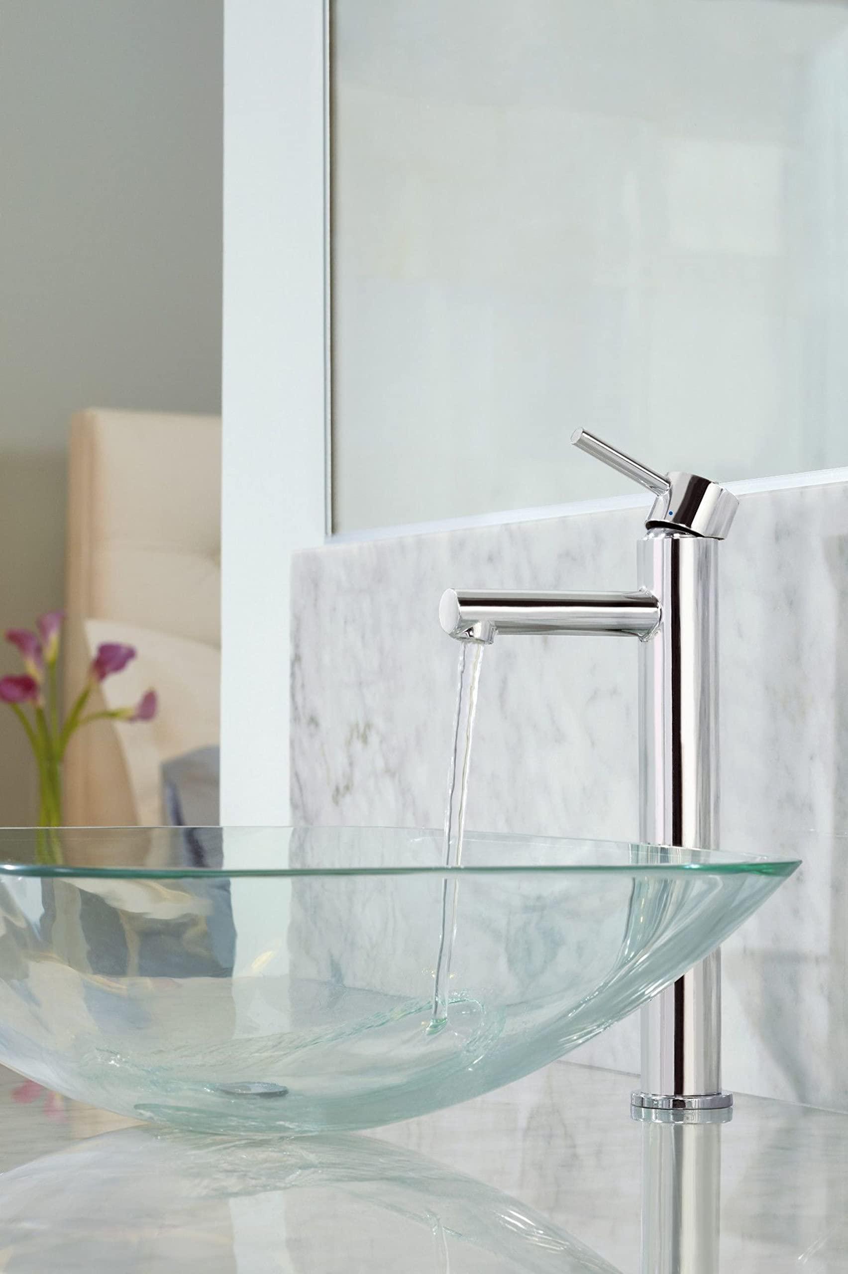 Moen Moen 6192BN Align One-Handle Single Hole Modern Vessel Sink Bathroom Faucet, Brushed Nickel, 0.375