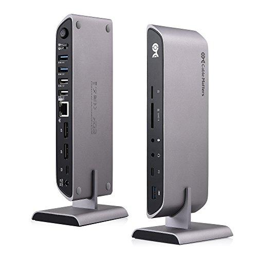 Cable Matters Cable Matters USB C Dock for Windows - Dual 4K HDMI, 80W Charging, UHS-II SD Card Slot, 10Gbps USB-A/USB-C Gigabit Ethernet - Thunderbolt 4 / USB4 / Thunderbolt 3 Port Compatible USB C Docking Station