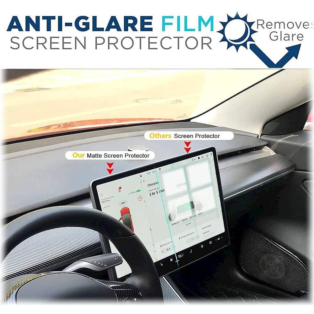 ZERODAMAGE SAHARA CASE SaharaCase - ZeroDamage Tempered Glass Screen Protector for Tesla Model 3 and Model Y 15" (2021) - Anti Scratch/Fingerprint Full Coverage Bubble Free 9H Hardness - Matte Clear