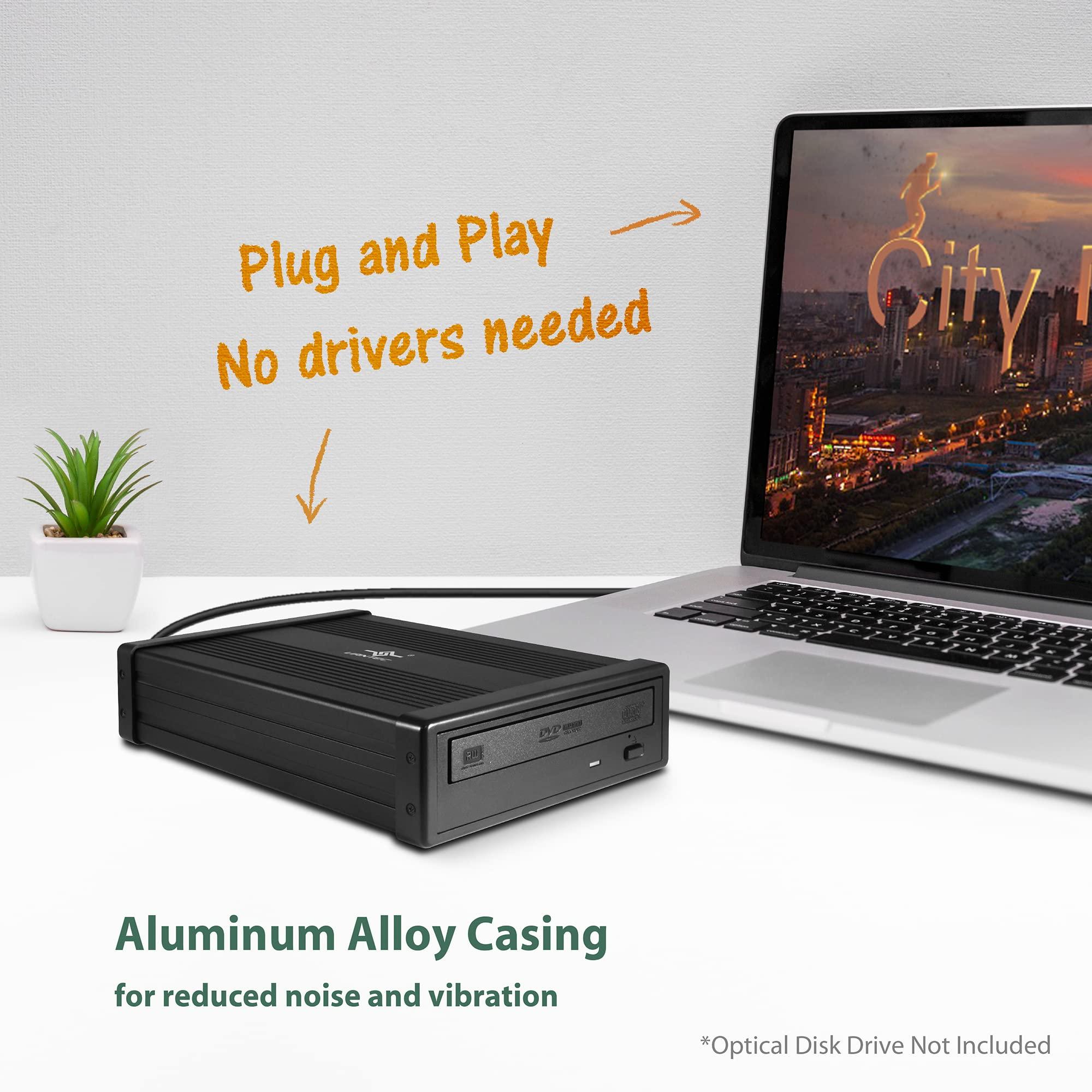 Vantec Vantec NexStar DX2 USB 3.0 External Enclosure Design for 5.25\" Blu-Ray/CD/DVD SATA Drive, Second Generation of DX, No Drivers Needed, Aluminum Alloy (NST-540S3-BK)