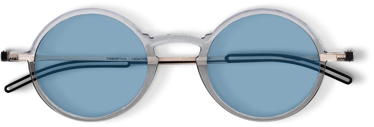 Always With You Always With You ThinOptics Blue Light Blocking Reading Glasses for Computers & Screens - Ultra Lightweight and Durable - Round Clear 2.0x