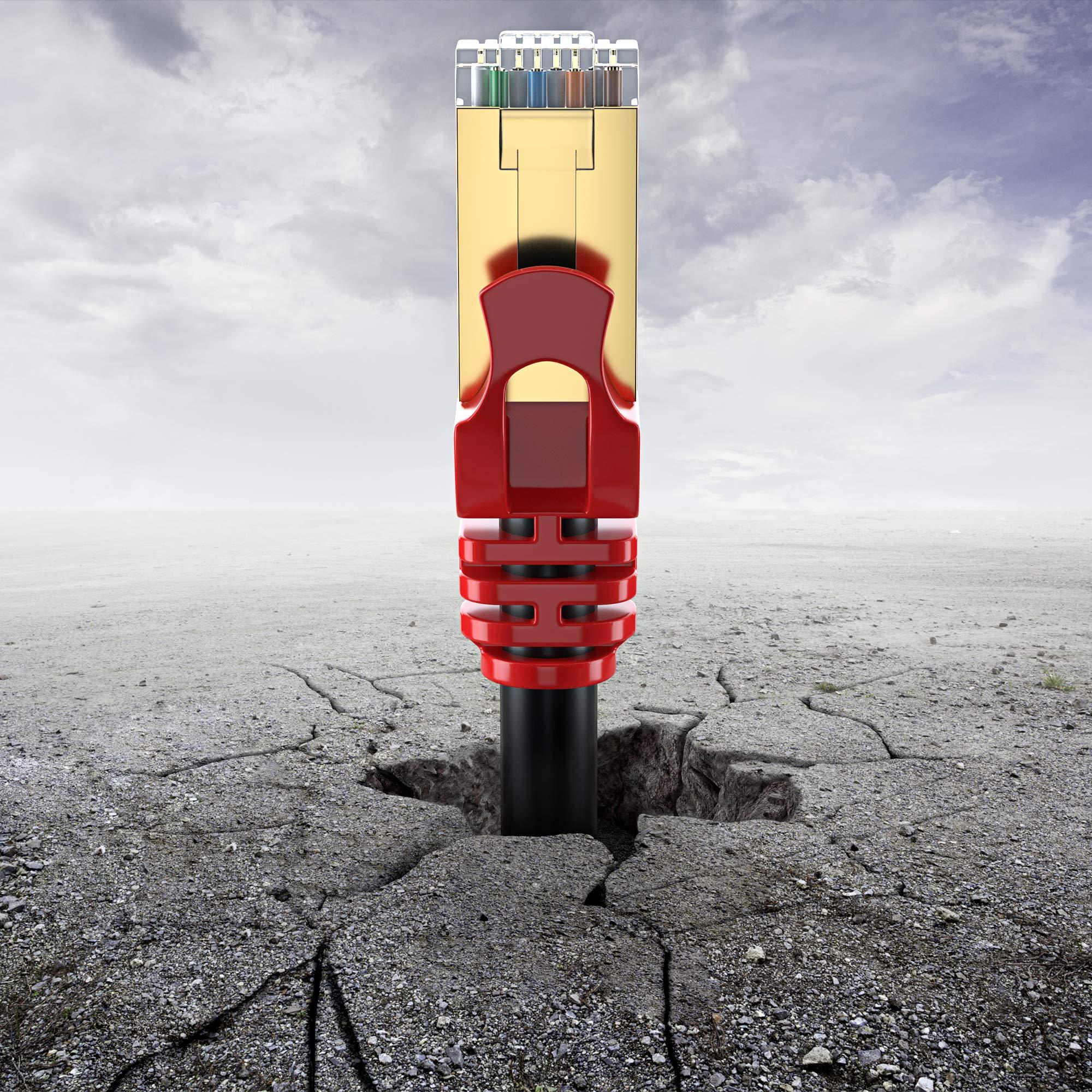 Maximm Maximm Cat7 Outdoor Ethernet Cable - 50 Foot - High Speed Direct Burial Waterproof LAN Cable