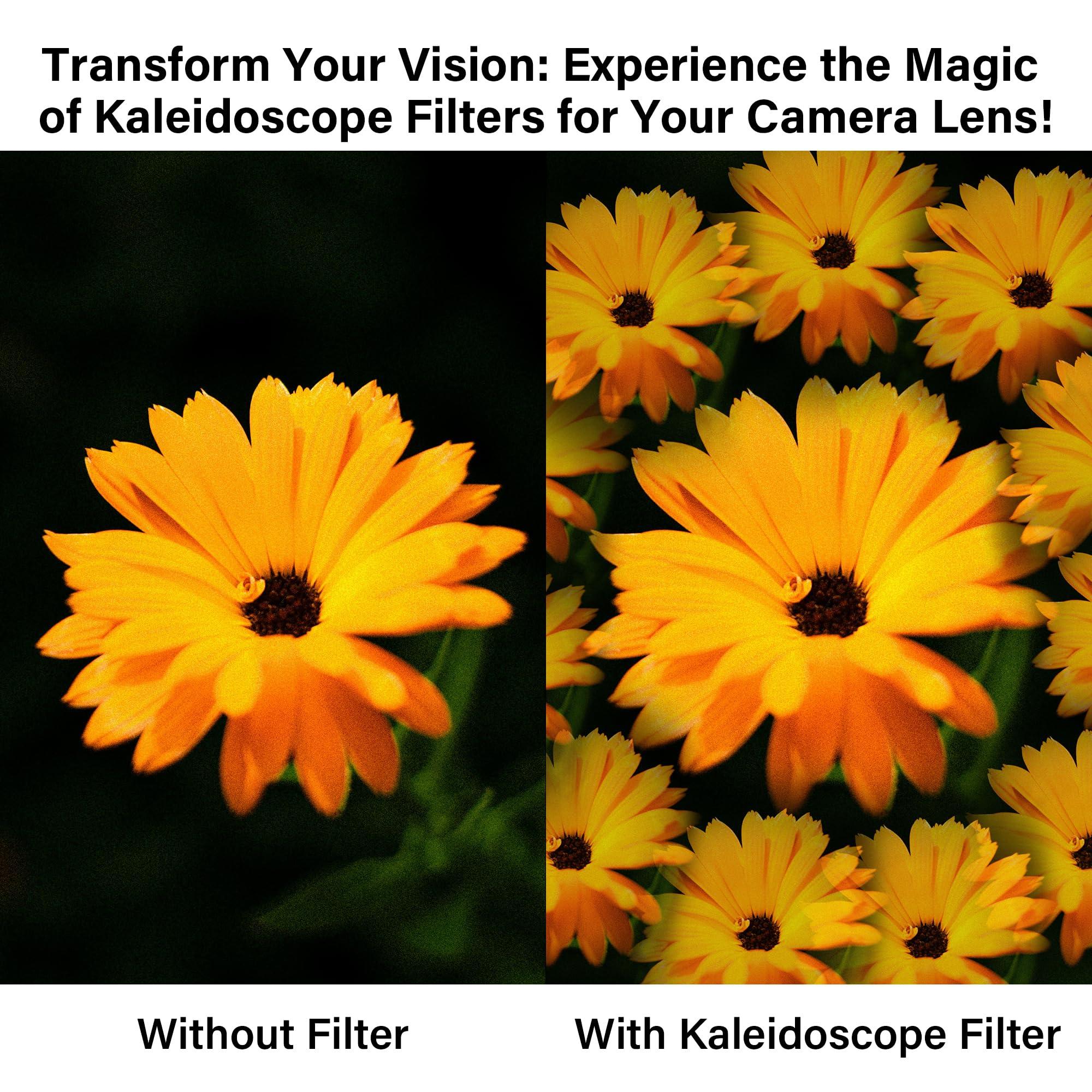 Walking Way Walking Way Kaleidoscope Prism Lens Filter, Special Effect Filters with Multiple Refracting Subjects, Prism Crystal Glass for SLR, Creative Photography (72mm)