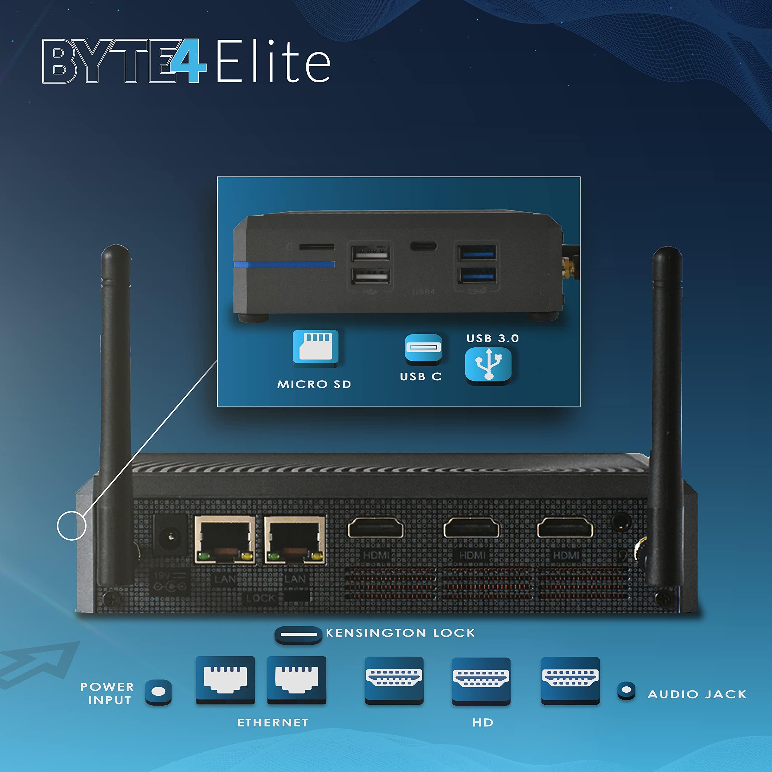 AZULLE AZULLE Byte4 Elite i5 Fanless Mini Desktop PC Business & Home, Barebones, Ethernet & Dual-Band Wi-Fi, 4 USB Ports, Smooth Streaming, Versatile Mini PC