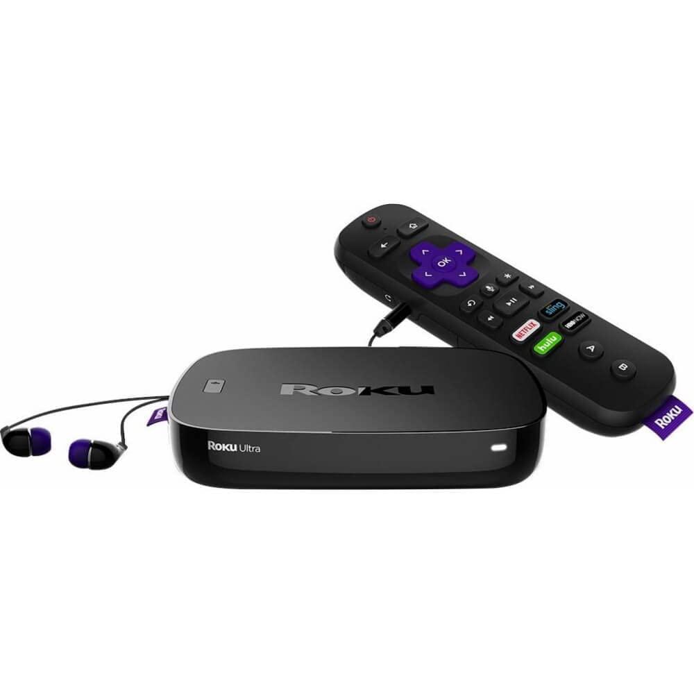 Roku Roku Ultra | 4K/HDR/HD Streaming Player with Enhanced Remote (Voice, Remote Finder, Headphone Jack, TV Power and Volume), Ethernet, Micro SD and USB (2017)
