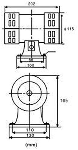 Vixen Horns Vixen Horns Loud Air Raid Siren - Industrial Alarm Heavy Duty Electric Motor 120V, Fire Tornado Siren Horn (Omnidirectional, 116 dB, Range 1600 ft)